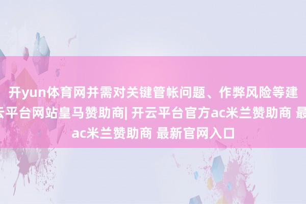 开yun体育网并需对关键管帐问题、作弊风险等建议成见-开云平台网站皇马赞助商| 开云平台官方ac米兰赞助商 最新官网入口